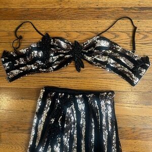 Sequin Stripe Set / Belly Dance Costume